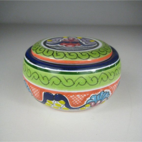Pastillero Talavera Trinket Box Jar Tabaq Palace Resort Ceramic 3 inch - Picture 5 of 9